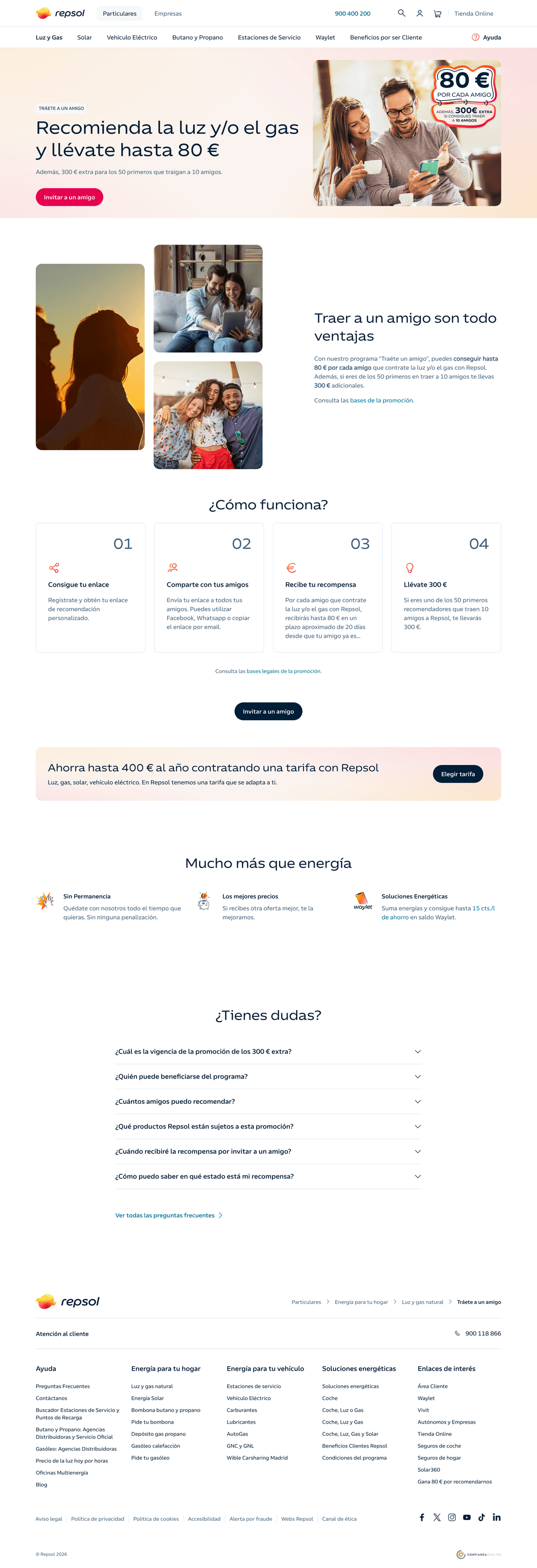 Repsol's refer-a-friend page, powered by Aklamio